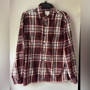 🍂🦅American Eagle Flannel Plaid Button-Up Shirt